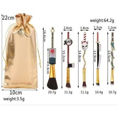 Demon Slayer Makeup Kit Brushes 5 Piece Set