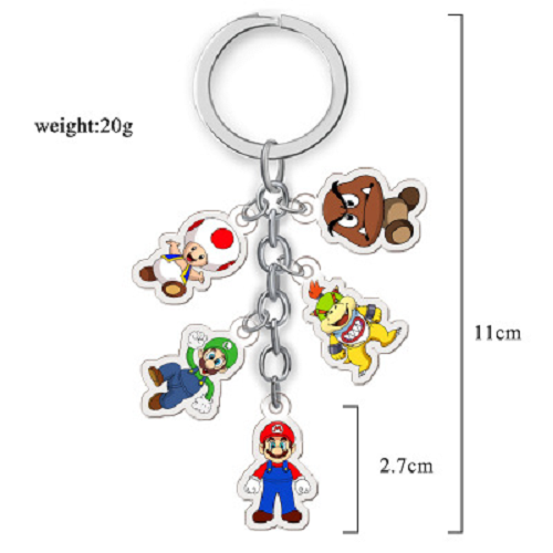 Super Mario Bros Characters Keyring